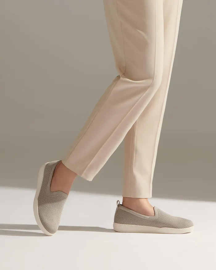 ABEO Footwear Encore Knit Slip On Taupe Women Sneakers ABEO Footwear Encore Knit Slip On Taupe Women Sneakers