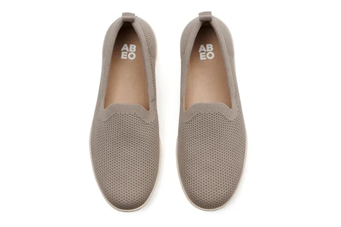 ABEO Footwear Encore Knit Slip On Taupe Women Sneakers ABEO Footwear Encore Knit Slip On Taupe Women Sneakers