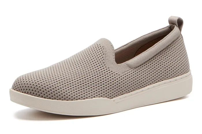 ABEO Footwear Encore Knit Slip On Taupe Women Sneakers ABEO Footwear Encore Knit Slip On Taupe Women Sneakers
