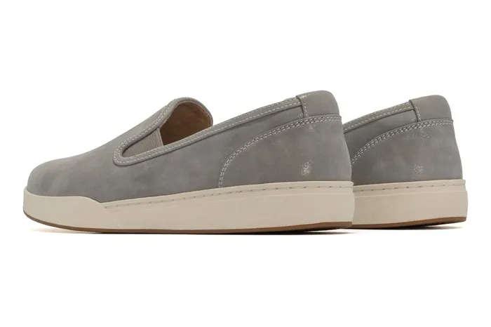 ABEO Footwear Encore Slip On Grey Metallic Leather Women Sneakers ABEO Footwear Encore Slip On Grey Metallic Leather Women Sneakers