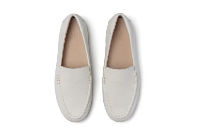 ABEO Footwear Harbor White Pebble Leather Women Dress