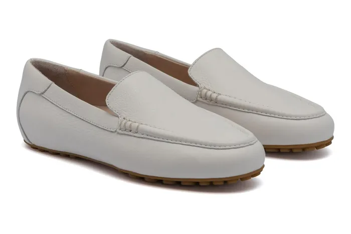 ABEO Footwear Harbor White Pebble Leather Women Dress