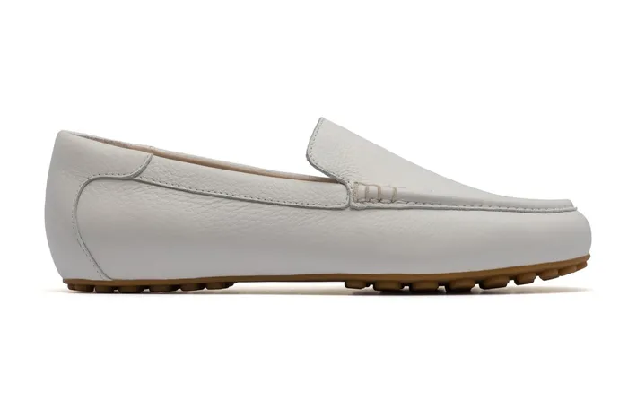 ABEO Footwear Harbor White Pebble Leather Women Dress