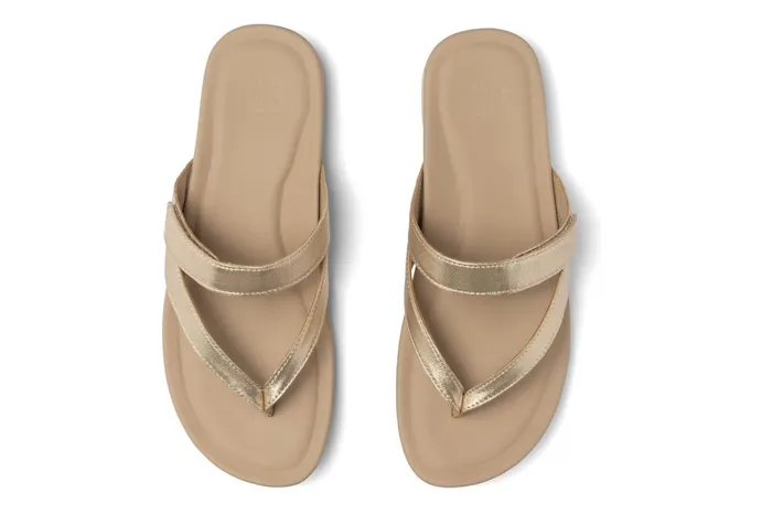 ABEO Footwear Oasis Thong Sandal Light Gold Women Sandals