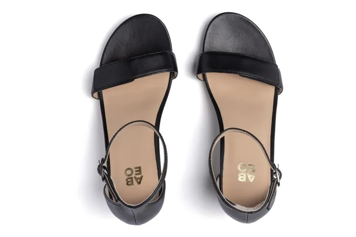 ABEO Footwear Tempo Strap Black Leather Women Dress