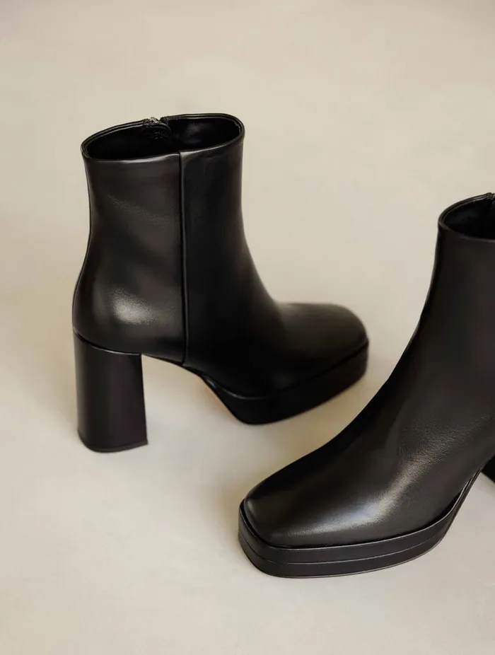 Adle Passion Black Women Bobbies Ankle Boots Adle Passion Black Women Bobbies Ankle Boots