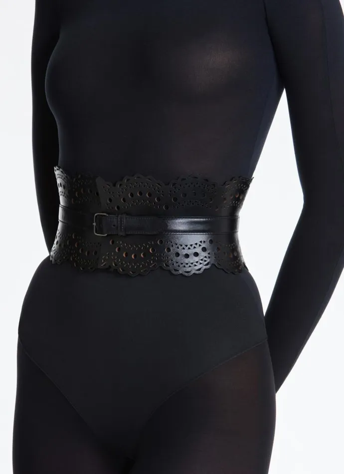 Alaa Belts Bustier Belt In Vienne Wave Calfskin Black 8211 Women Alaa Belts Bustier Belt In Vienne Wave Calfskin Black 8211 Women