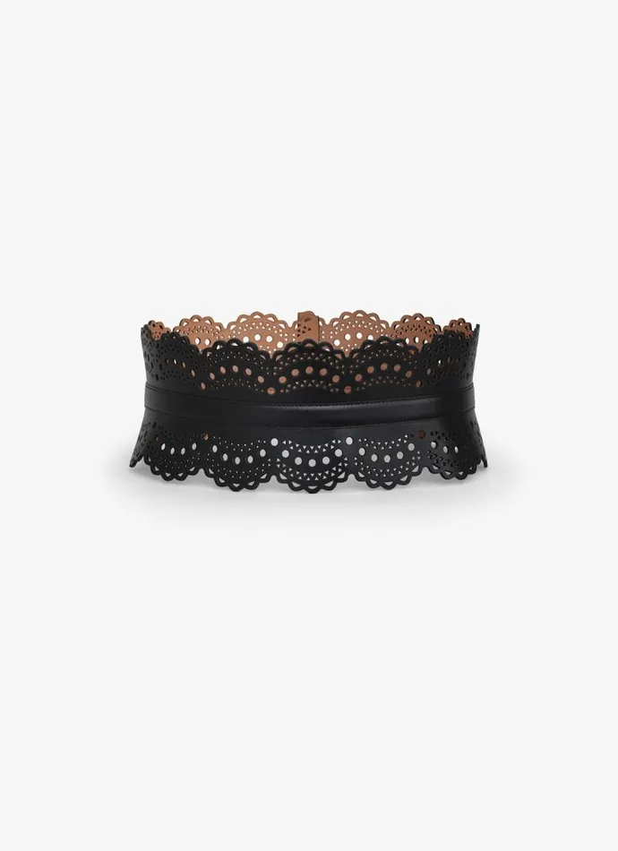 Alaa Belts Bustier Belt In Vienne Wave Calfskin Black 8211 Women Alaa Belts Bustier Belt In Vienne Wave Calfskin Black 8211 Women