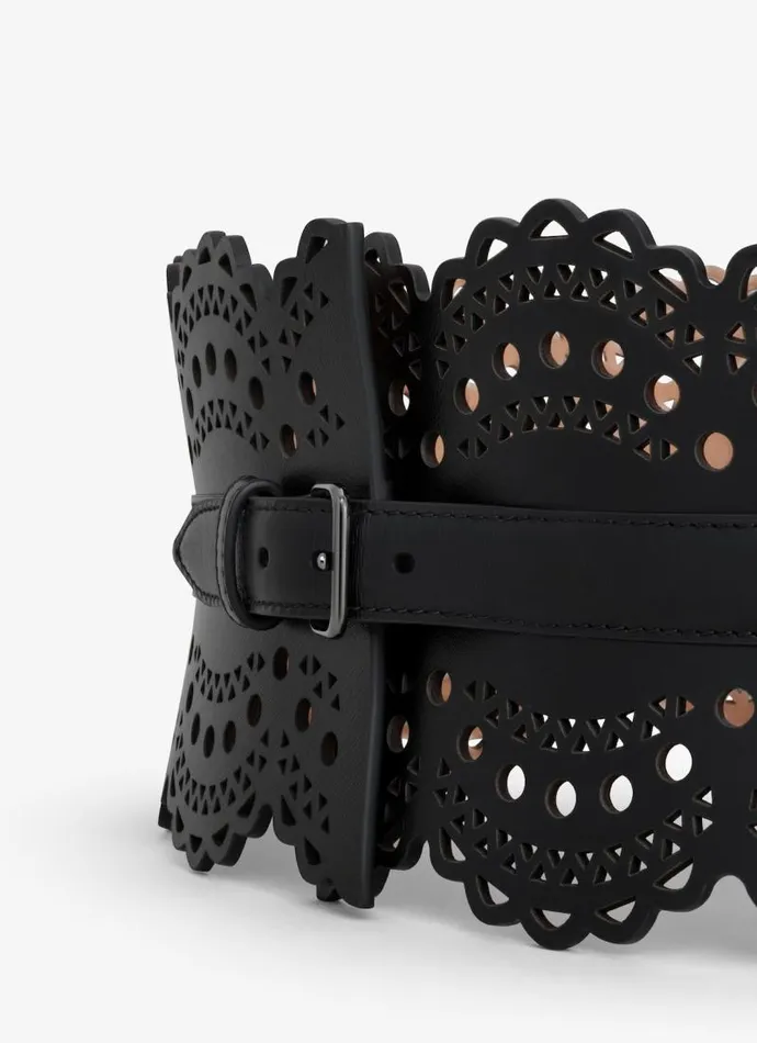 Alaa Belts Bustier Belt In Vienne Wave Calfskin Black 8211 Women Alaa Belts Bustier Belt In Vienne Wave Calfskin Black 8211 Women