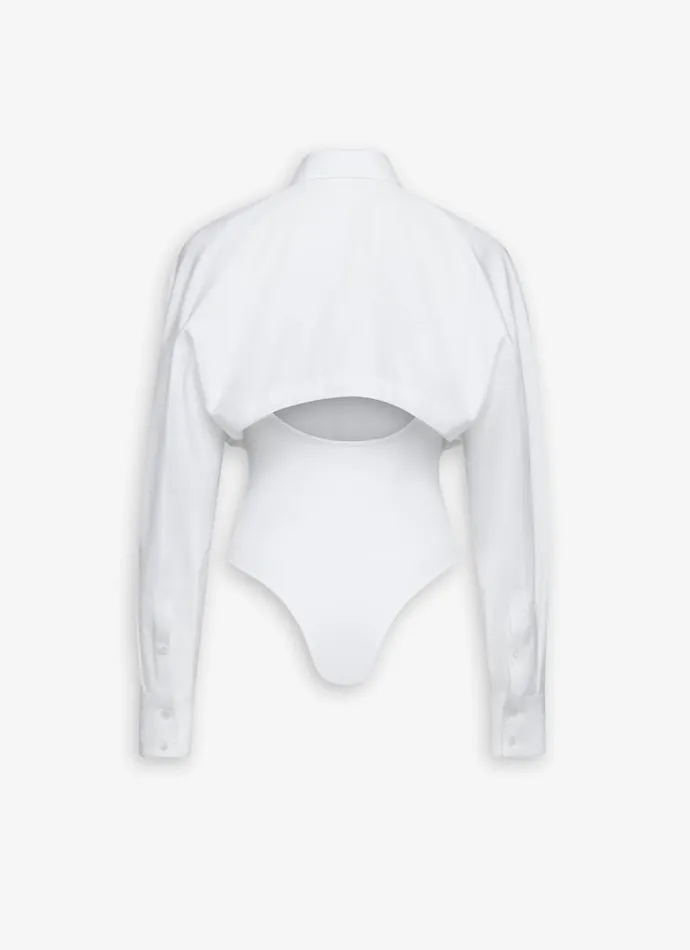 Alaa Bodysuits and Leggings POPLIN SHIRT BODYSUIT White 8211 Women