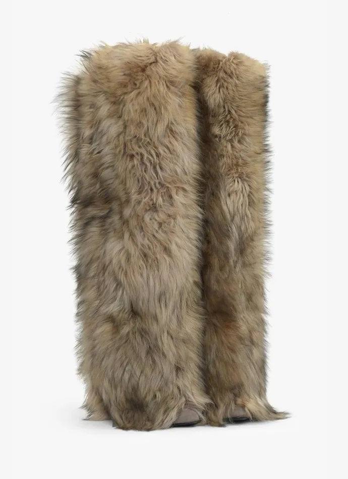 Alaa Boots and Ankle Boots DECOLLETE CUISSARDES IN LONG HAIRED LAMBSKIN Sandblack 8211 Women Alaa Boots and Ankle Boots DECOLLETE CUISSARDES IN LONG HAIRED LAMBSKIN Sandblack 8211 Women