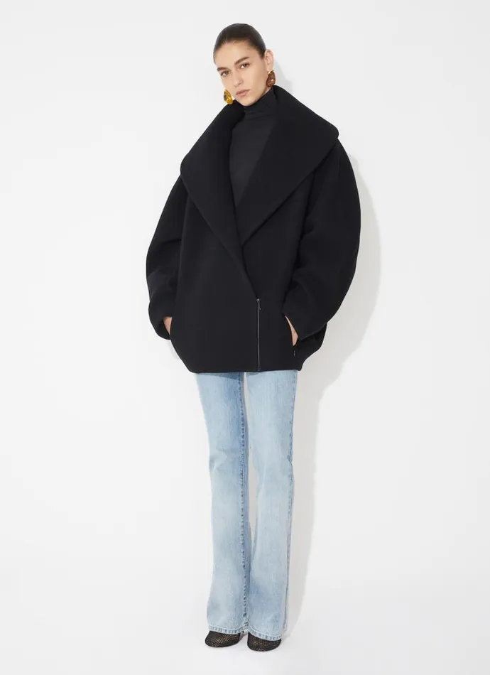Alaa Coats and Jackets Round Wool Caban Black 8211 Women Alaa Coats and Jackets Round Wool Caban Black 8211 Women
