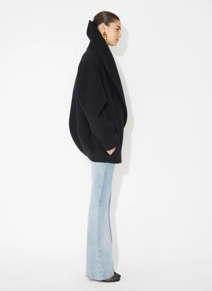 Alaa Coats and Jackets Round Wool Caban Black 8211 Women Alaa Coats and Jackets Round Wool Caban Black 8211 Women