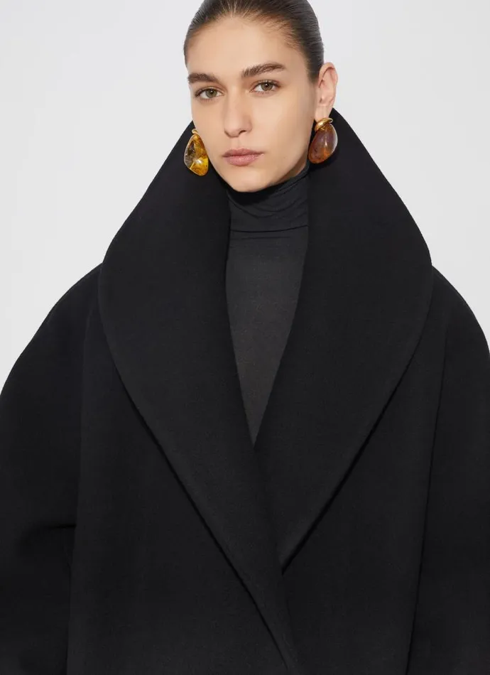 Alaa Coats and Jackets Round Wool Caban Black 8211 Women Alaa Coats and Jackets Round Wool Caban Black 8211 Women