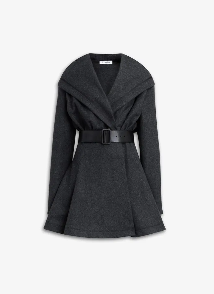 Alaa Dresses HOODED FLANNEL DRESS Charcoal 8211 Women
