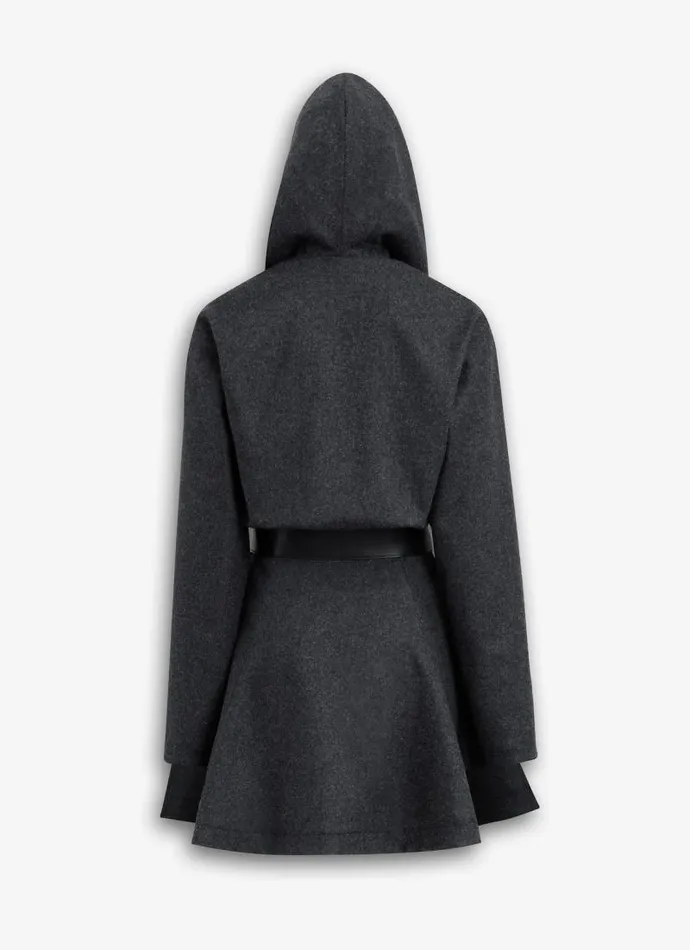 Alaa Dresses HOODED FLANNEL DRESS Charcoal 8211 Women Alaa Dresses HOODED FLANNEL DRESS Charcoal 8211 Women