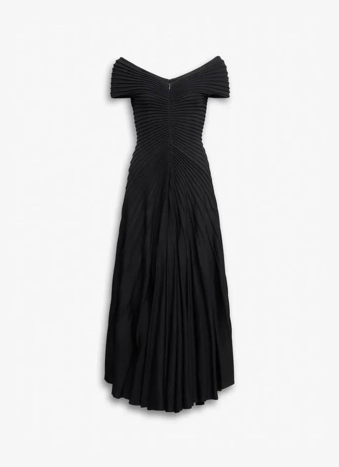 Alaa Dresses LONG TEXTURED KNIT DRESS Black 8211 Women