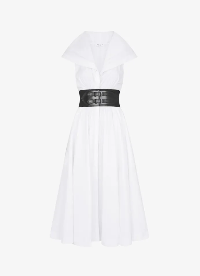 Alaa Dresses Poplin Hood Dress White 8211 Women