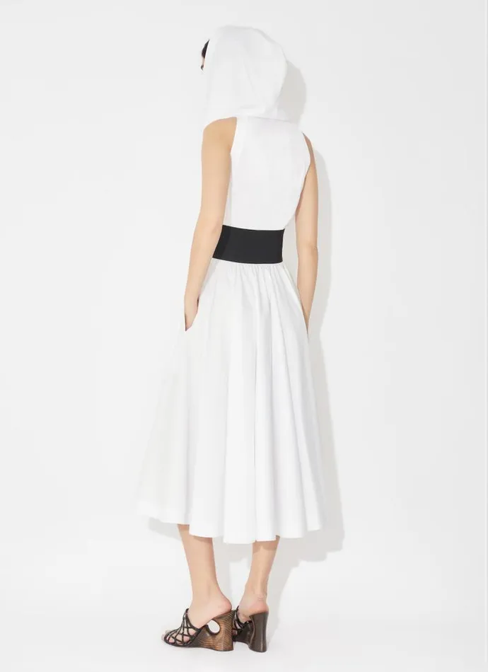 Alaa Dresses Poplin Hood Dress White 8211 Women
