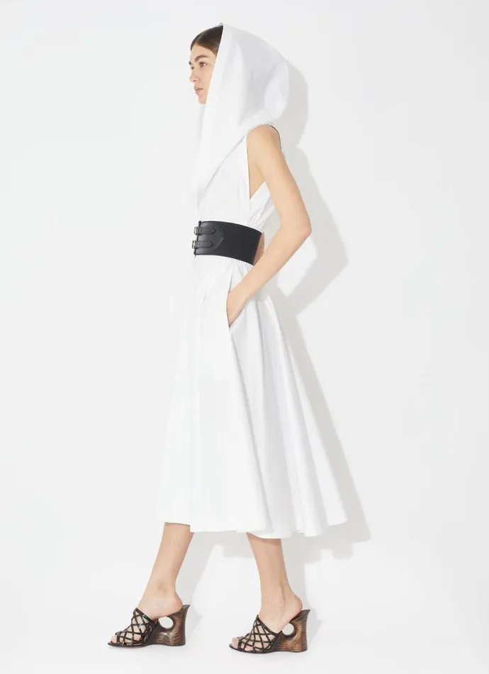 Alaa Dresses Poplin Hood Dress White 8211 Women