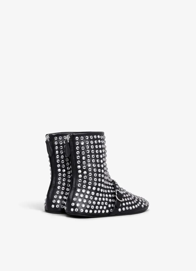Alaa Flat Shoes HIGH BALLET FLATS IN STRASS LAMBSKIN Black 8211 Women Alaa Flat Shoes HIGH BALLET FLATS IN STRASS LAMBSKIN Black 8211 Women