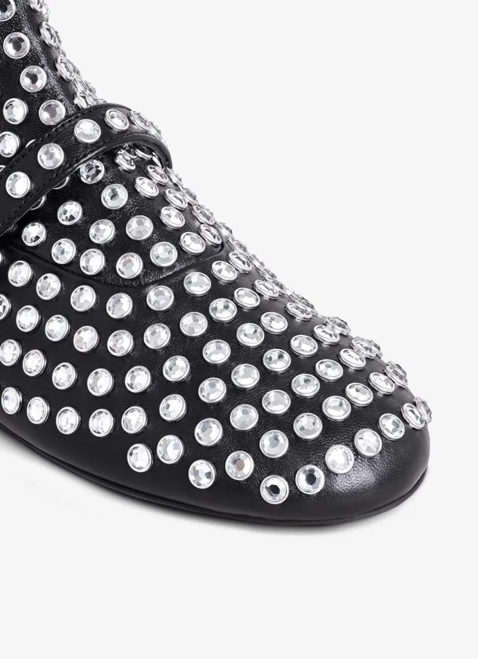 Alaa Flat Shoes HIGH BALLET FLATS IN STRASS LAMBSKIN Black 8211 Women Alaa Flat Shoes HIGH BALLET FLATS IN STRASS LAMBSKIN Black 8211 Women