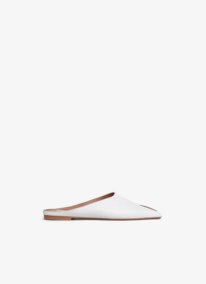 Alaa Flat Shoes SPIKE FLAT MULES IN CALFSKIN Offwhite 8211 Women