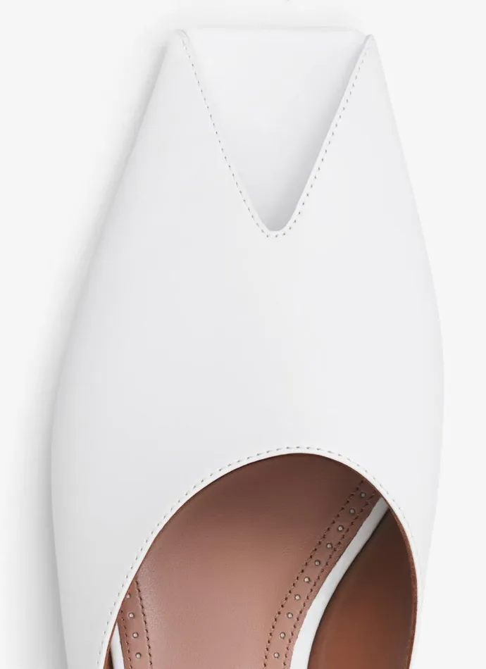 Alaa Flat Shoes SPIKE FLAT MULES IN CALFSKIN Offwhite 8211 Women