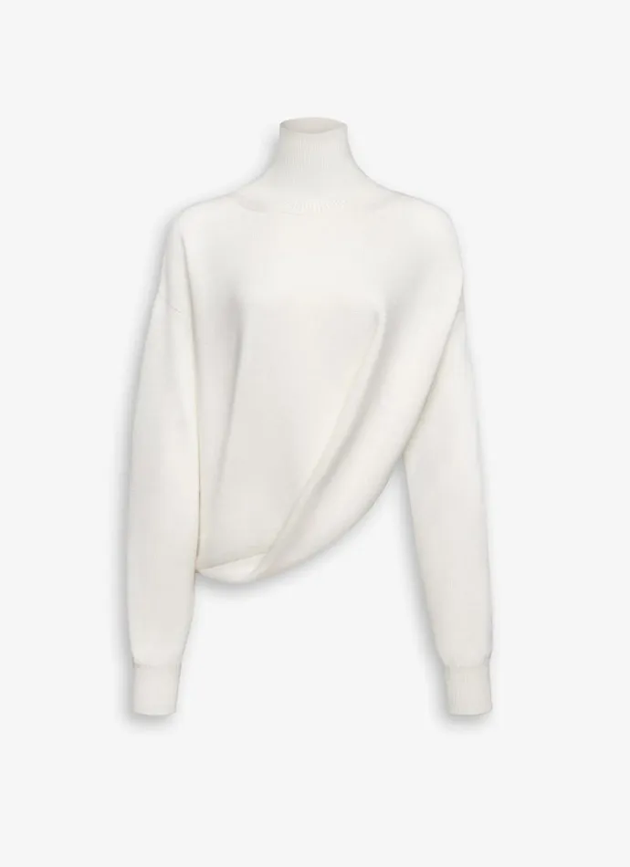 Alaa Knitwear ASYMMETRICAL KNIT JUMPER Natural White 8211 Women