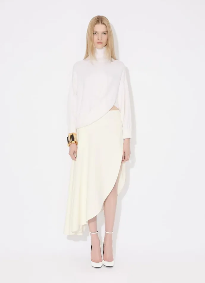 Alaa Knitwear ASYMMETRICAL KNIT JUMPER Natural White 8211 Women Alaa Knitwear ASYMMETRICAL KNIT JUMPER Natural White 8211 Women