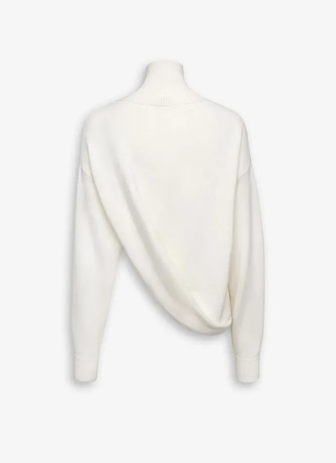 Alaa Knitwear ASYMMETRICAL KNIT JUMPER Natural White 8211 Women Alaa Knitwear ASYMMETRICAL KNIT JUMPER Natural White 8211 Women