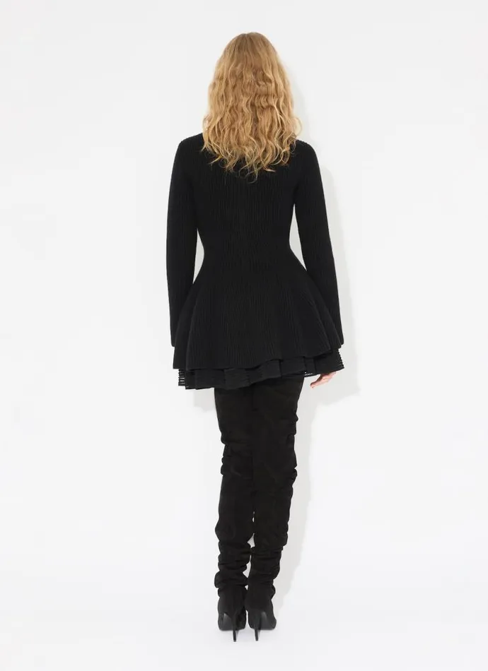 Alaa Knitwear CRINOLINE KNIT MINI SKIRT Black 8211 Women