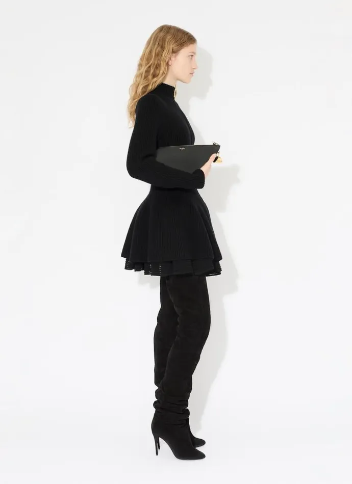 Alaa Knitwear CRINOLINE KNIT MINI SKIRT Black 8211 Women