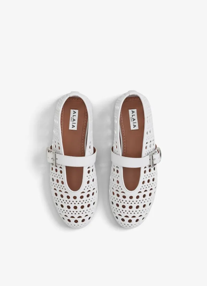 Alaa La Ballerine BALLET FLATS IN VIENNE LAMBSKIN White 8211 Women