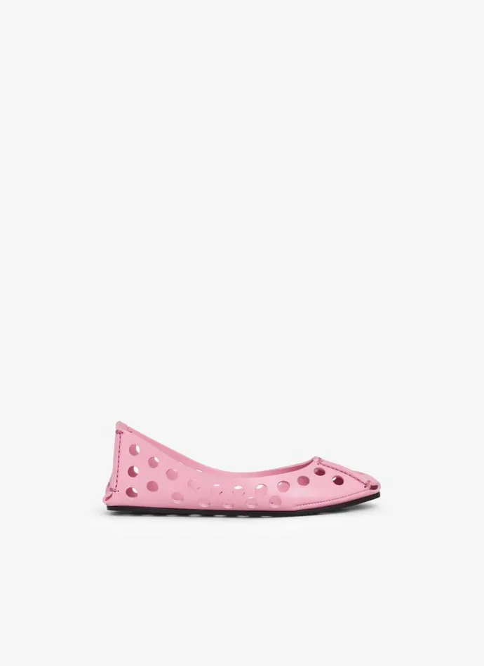 Alaa La Ballerine PERFO BALLET FLATS IN CALFSKIN Candy 8211 Women