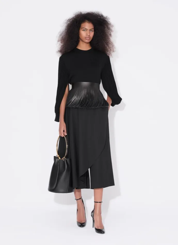 Alaa Pants and Shorts ASYMMETRICAL SKIRT TROUSERS Black 8211 Women