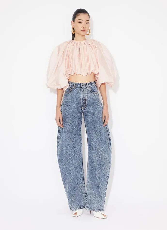 Alaa Pants and Shorts ROUND JEANS IN SNOW DENIM Light Blue 8211 Women