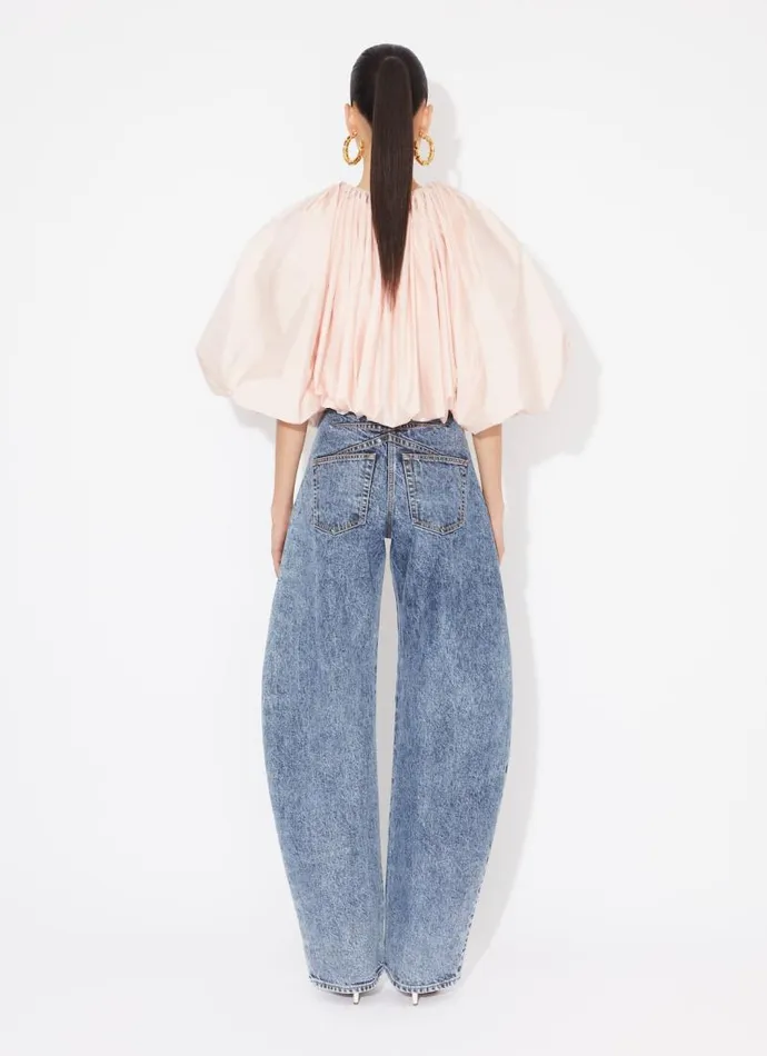 Alaa Pants and Shorts ROUND JEANS IN SNOW DENIM Light Blue 8211 Women