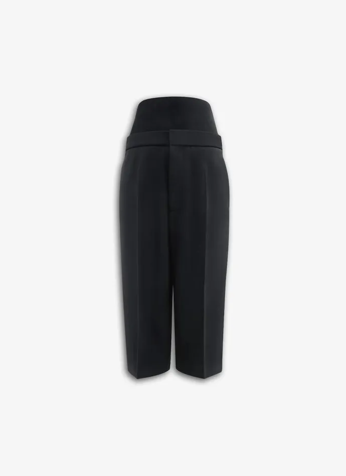 Alaa Pants and Shorts WOOL GABARDINE BERMUDA SHORTS Black 8211 Women