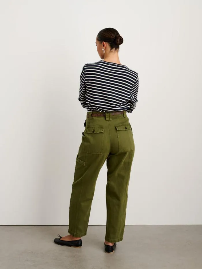 Alex Mill Pants Phoebe Pant In Recycled Denim Army Olive 8211 Women