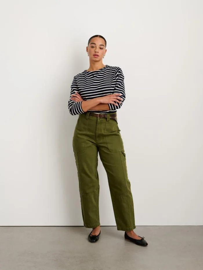 Alex Mill Pants Phoebe Pant In Recycled Denim Army Olive 8211 Women