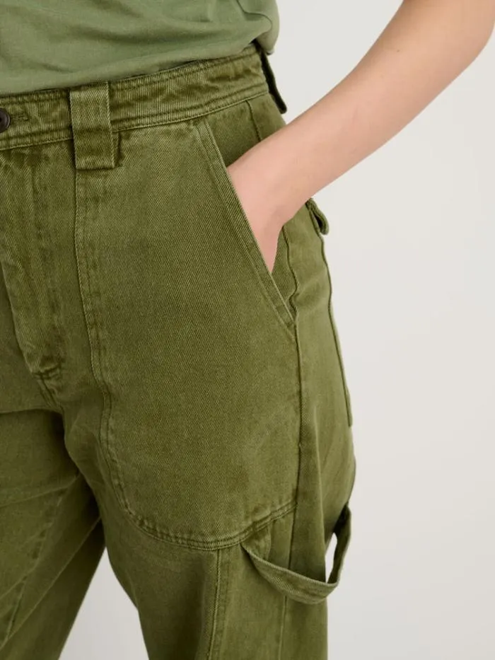 Alex Mill Pants Phoebe Pant In Recycled Denim Army Olive 8211 Women