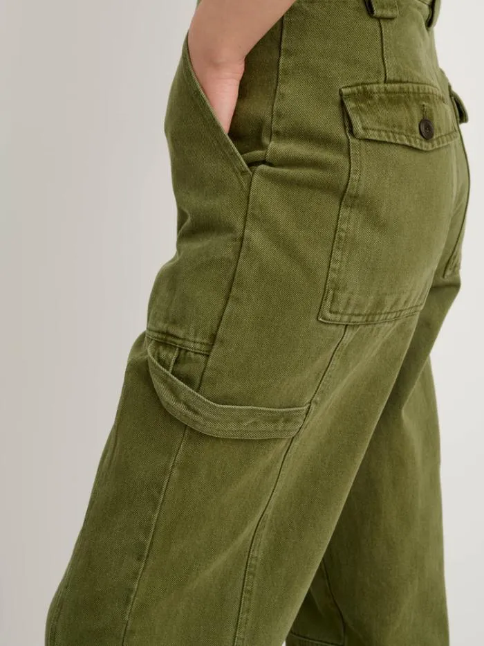Alex Mill Pants Phoebe Pant In Recycled Denim Army Olive 8211 Women