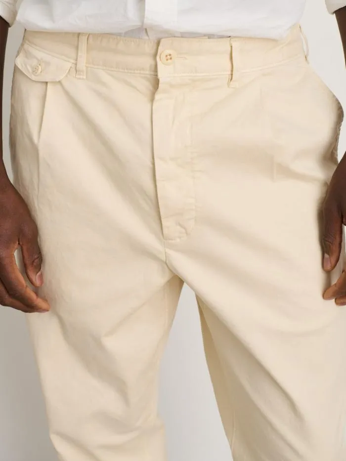 Alex Mill Pants Standard Pleated Pant In Chino Oat Milk 8211 Men