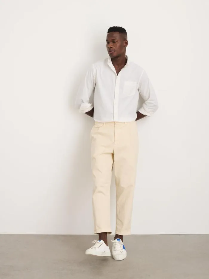 Alex Mill Pants Standard Pleated Pant In Chino Oat Milk 8211 Men