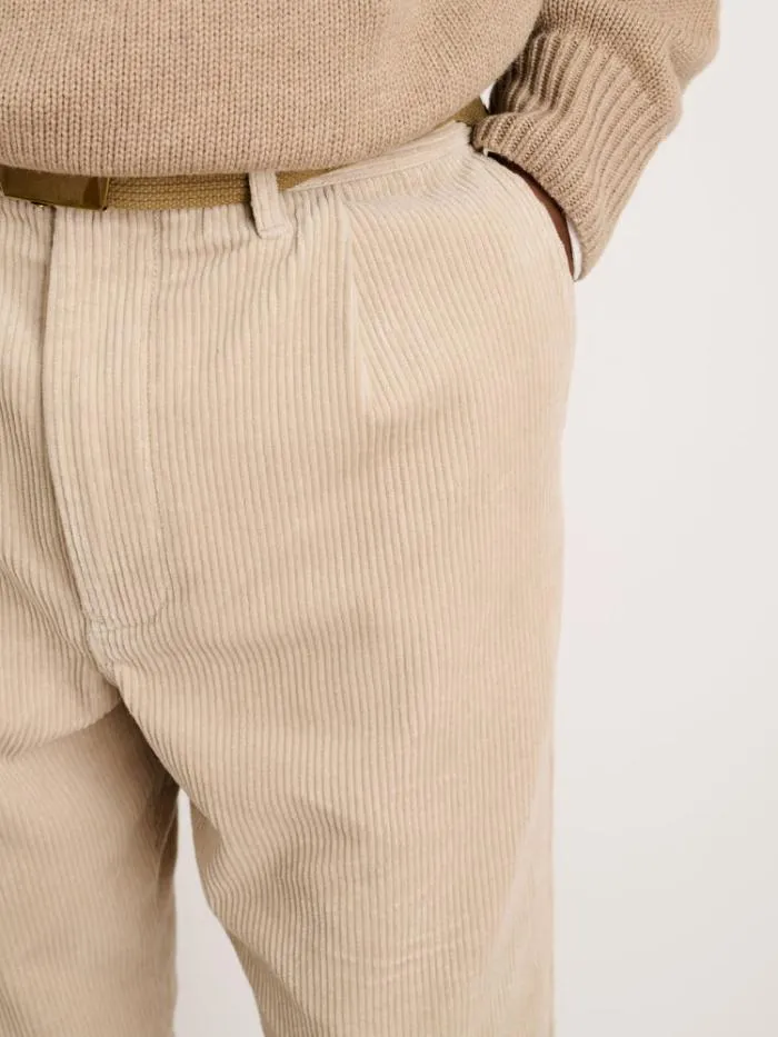 Alex Mill Pants Standard Pleated Pant In Corduroy Cloud Grey 8211 Men