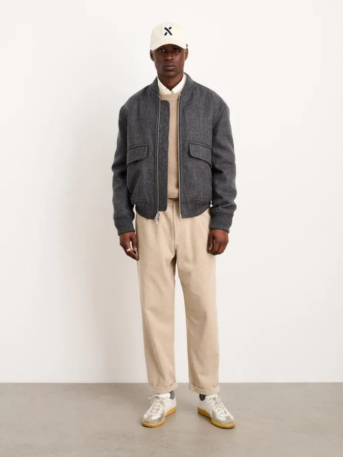Alex Mill Pants Standard Pleated Pant In Corduroy Cloud Grey 8211 Men