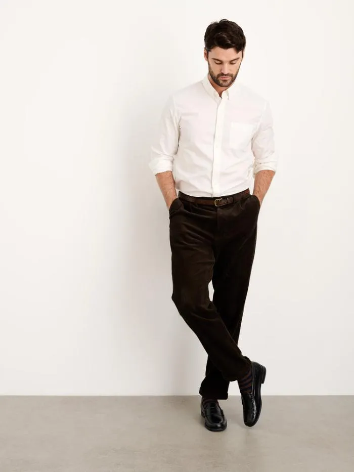 Alex Mill Pants Standard Pleated Pant In Corduroy Long Inseam Chocolate 8211 Men
