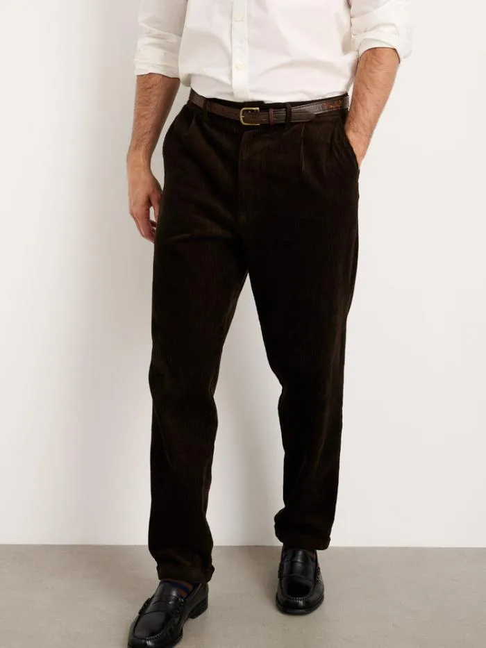 Alex Mill Pants Standard Pleated Pant In Corduroy Long Inseam Chocolate 8211 Men