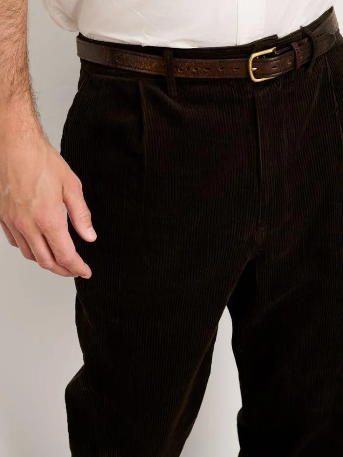 Alex Mill Pants Standard Pleated Pant In Corduroy Long Inseam Chocolate 8211 Men